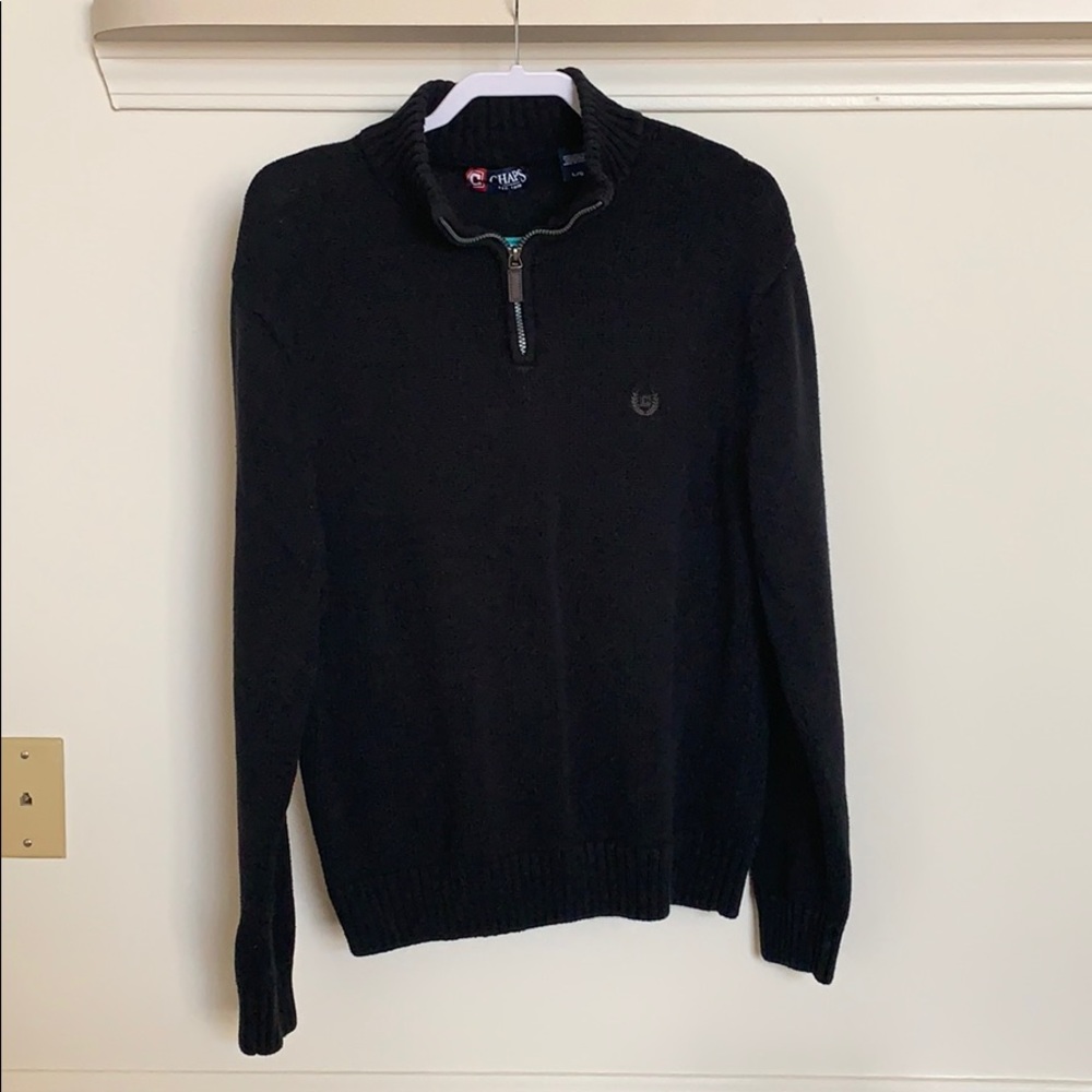Blacks and tan 1/4 (quarter) zip sweater.